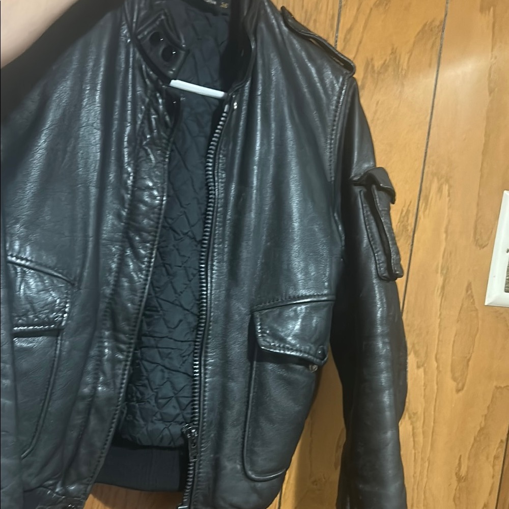 Harley-Davidson Black Leather Bomber Jacket